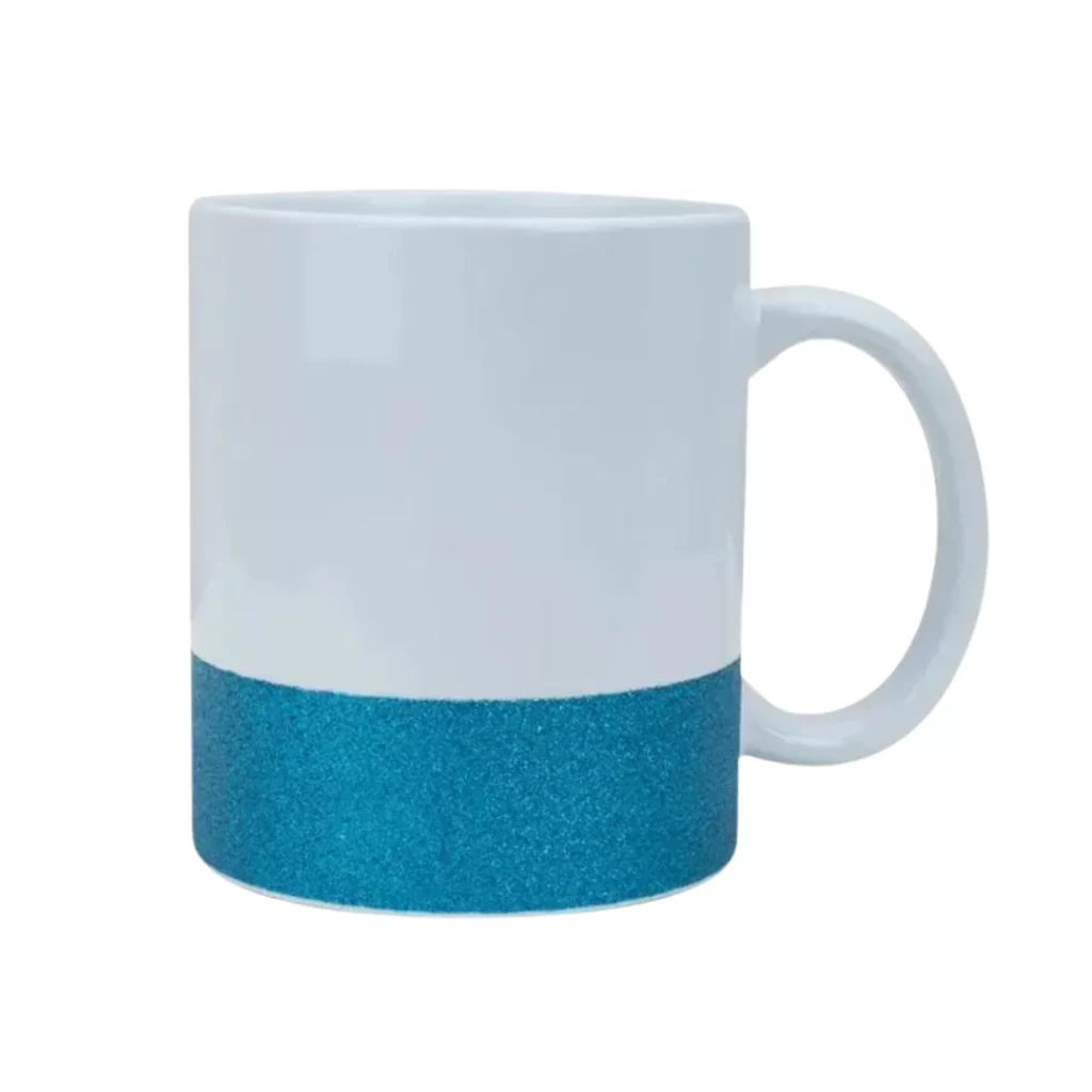 Caneca Branca com Faixa de Glitter – brilho e elegância em cada gole! - Imagem 6