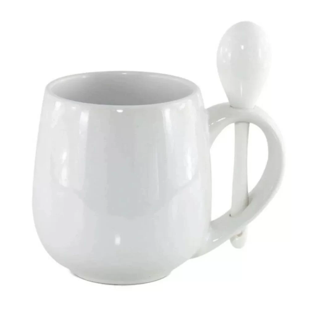 Caneca Belly com Colher e Interior Colorido